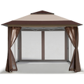 Crown Shades 11' x 11' Gazebo Canopy - Mesh Walls - GA121