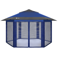 Crown Shades 15' x 13' CenterLOK® Hexagon Gazebo - Mosquito Netting - GSIX-145A