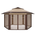 Crown Shades 15' x 13' Pop Up Gazebo - 6-Sided Canopy Tent - Mosquito Netting - GSIX-176