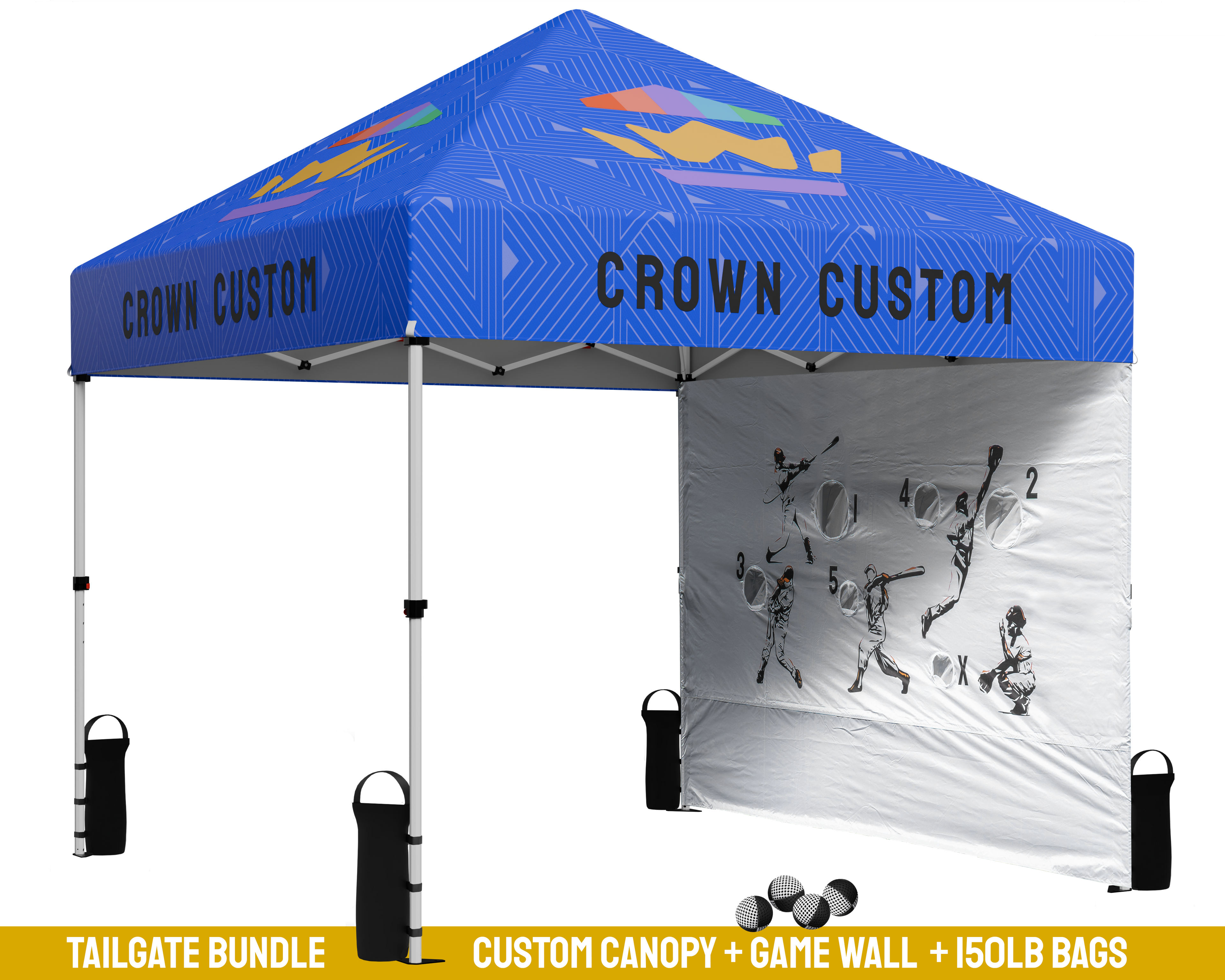 Crown Shades 10'x10' Custom Top Pro Tailgating Bundle - MP100ALU